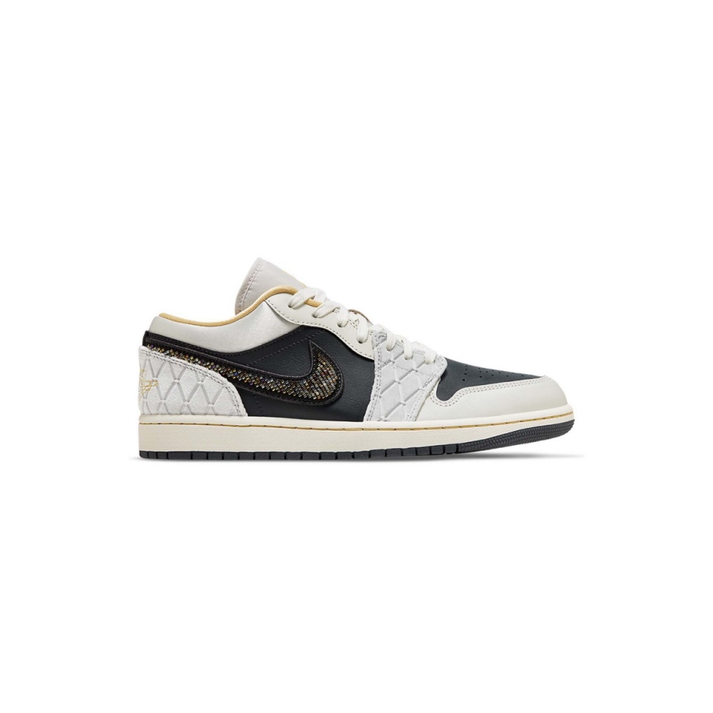 Air Jordan 1 Low Beaded Swoosh Grey Sail