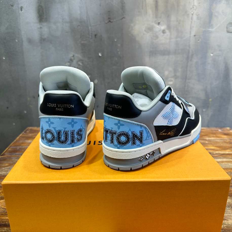 Louis Vuitton Trainer Blue Grey Black Sneaker – LVS210