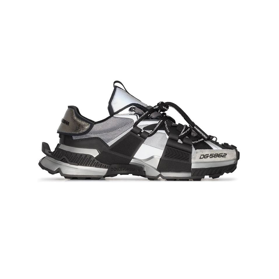 DOLCE & GABBANA SPACE LOW-TOP SNEAKERS IN BLACK AND GREY – DG013