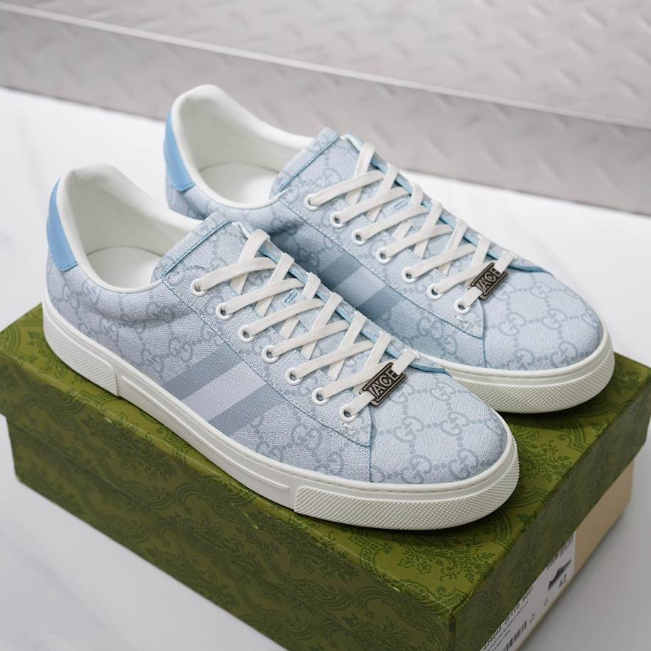 Gucci Ace Light Blue White Sneakers – GCC216