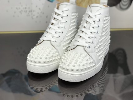 Christian Louboutin Louis Spikes Sneakers Calf leather and spikes White