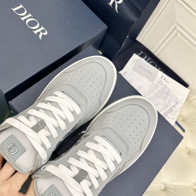 DIOR B27 LOW-TOP SNEAKER GRAY SMOOTH CALFSKIN AND CD DIAMOND CANVAS – DO139