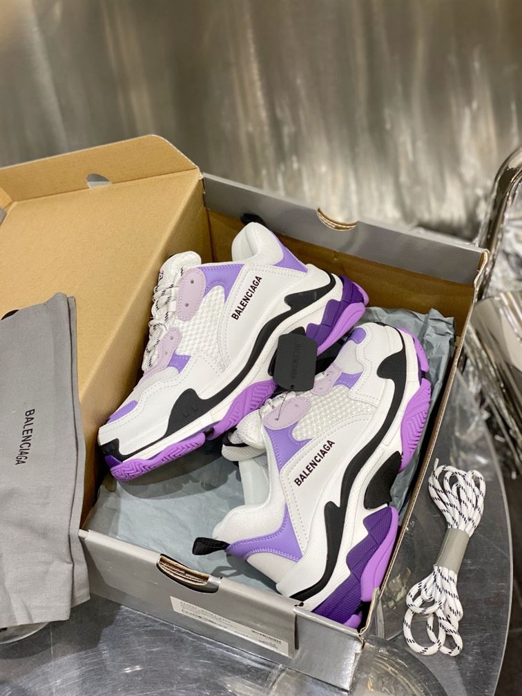 BALENCIAGA TRIPLE S 1.0 SNEAKERS IN WHITE AND LILAC – BLA021