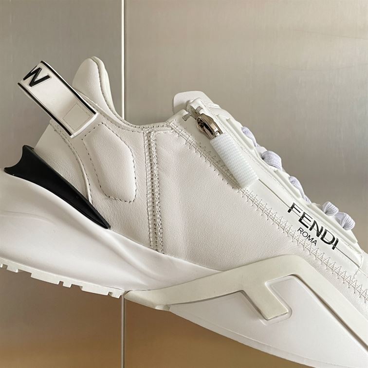 FENDI FLOW WHITE LEATHER LOW TOPS – FDS015