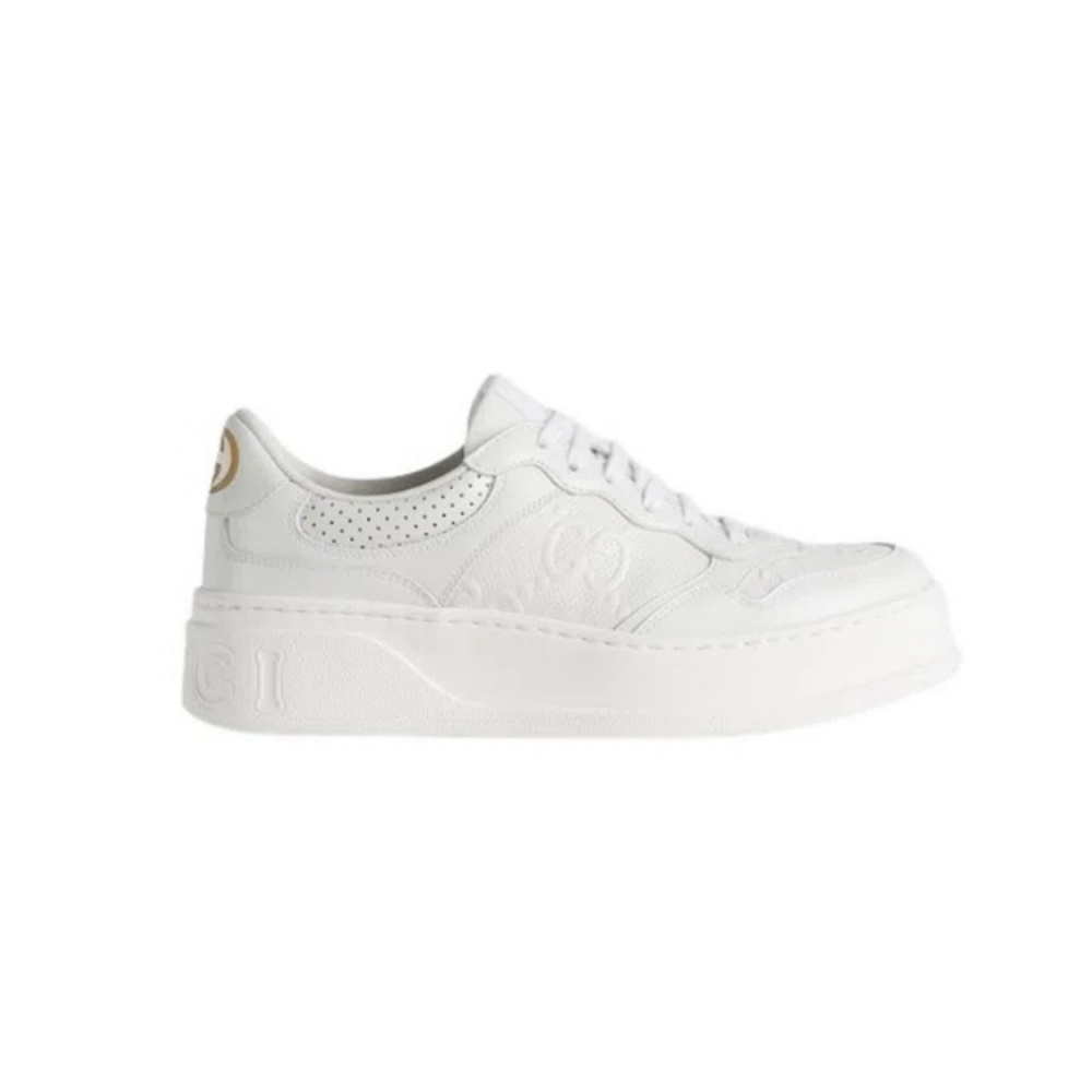 Gucci Embossed White Leather Sneakers – GCC197