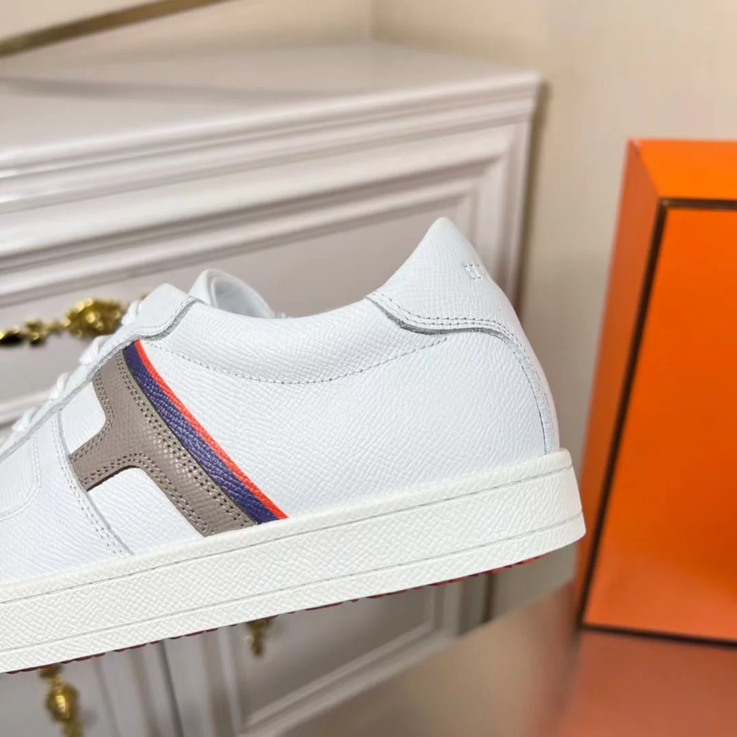 Hermes Boomerang Sneakers In Multicolore White Leather – HM032