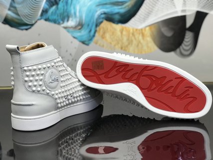 Christian Louboutin Louis Spikes Sneakers Calf leather and spikes White