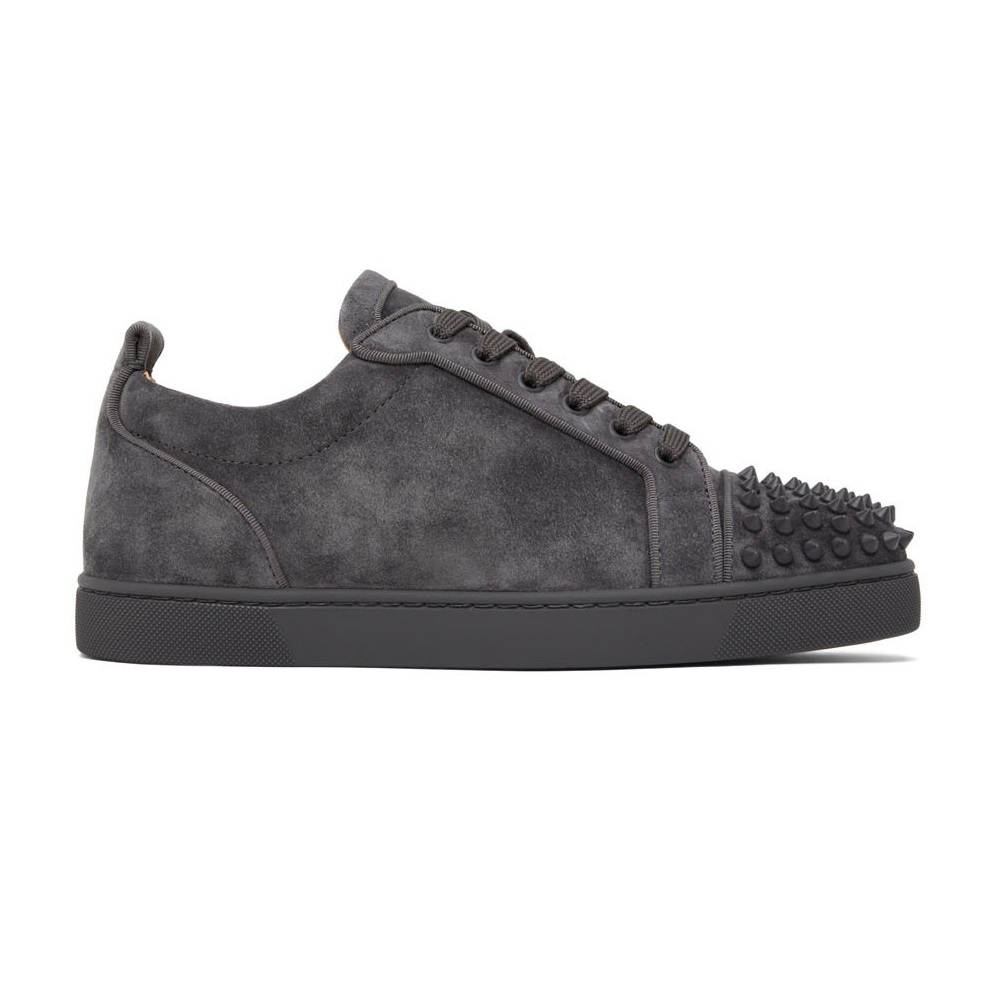 Christian Louboutin Louis Junior Spikes Orlato Low-Top Sneakers Gray