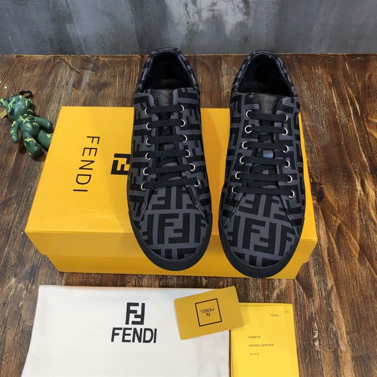 FENDI SNEAKERS GREY TECH FABRIC LOW TOP – FDS008