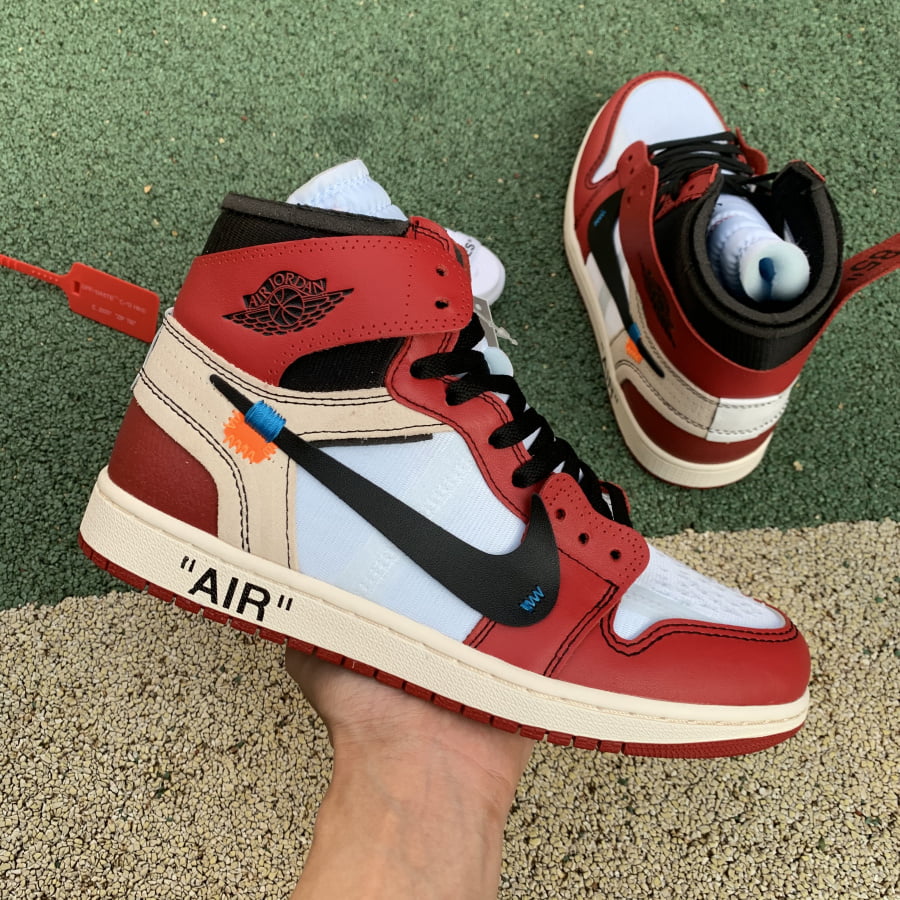 OFF WHITE Air Jordan 1 Chicago Red Extended Size