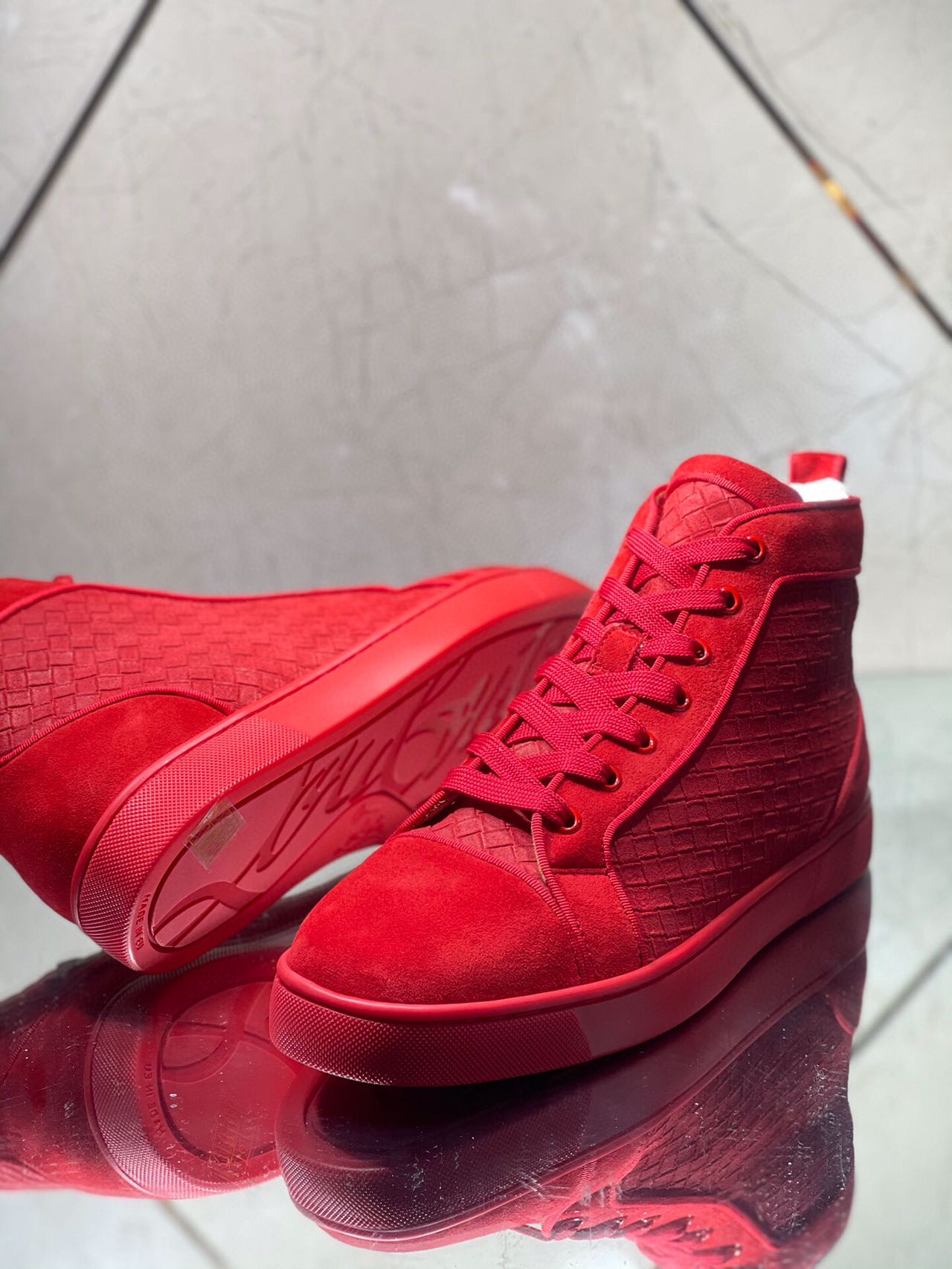 Christian Louboutin Sneakers Suede calf Red