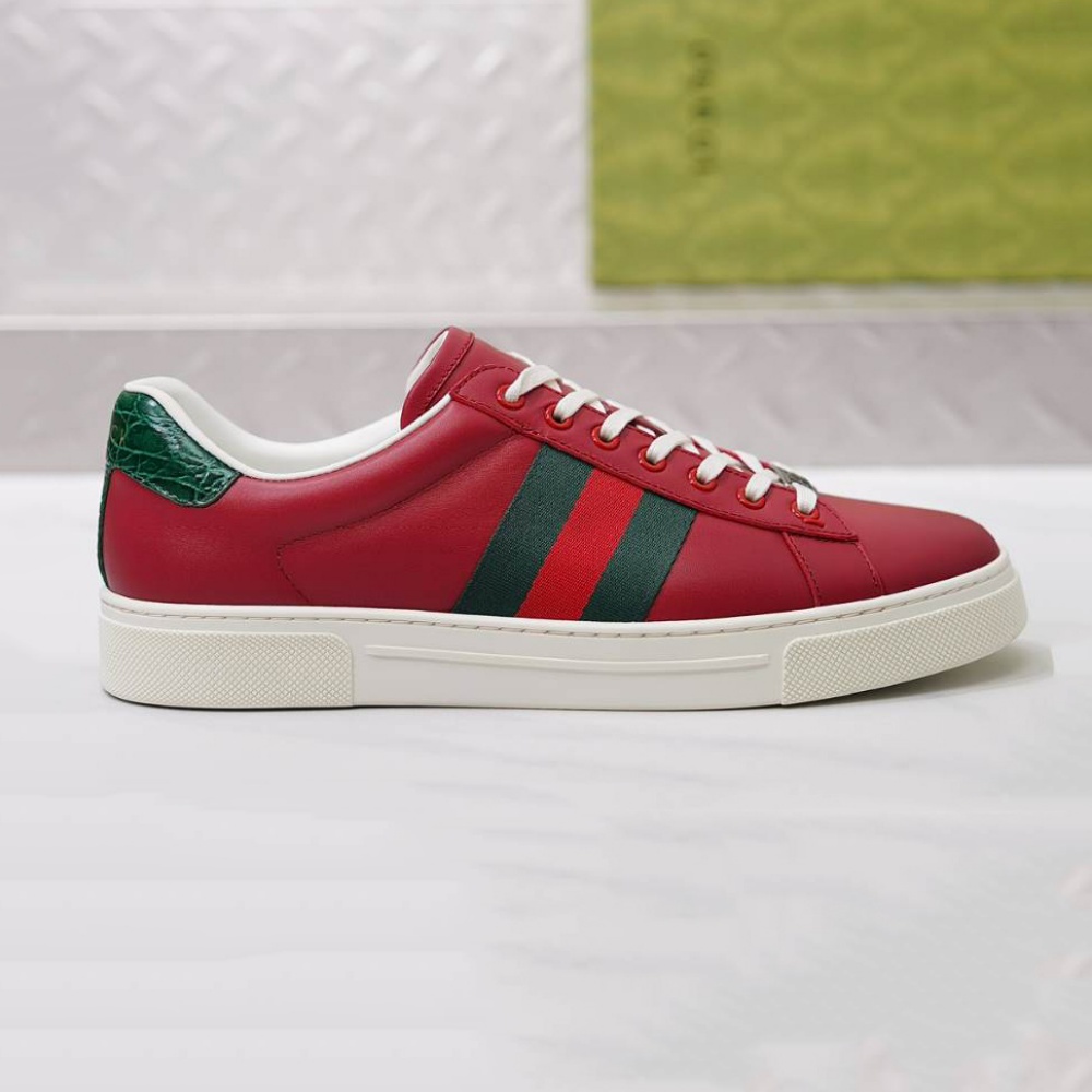 Gucci Ace Rosso Ancora Red Nylon Sneakers – GCC215