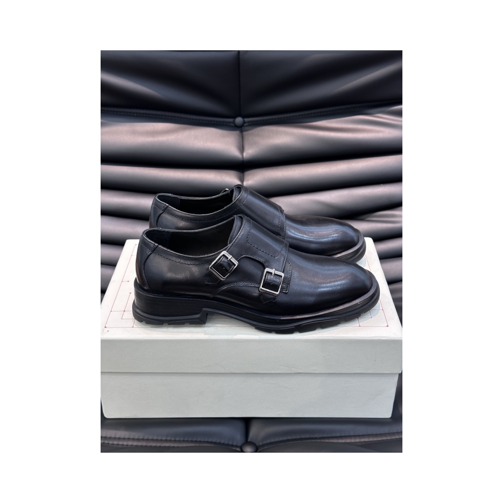 Alexander McQueen thick-soled platform men's leather shoes