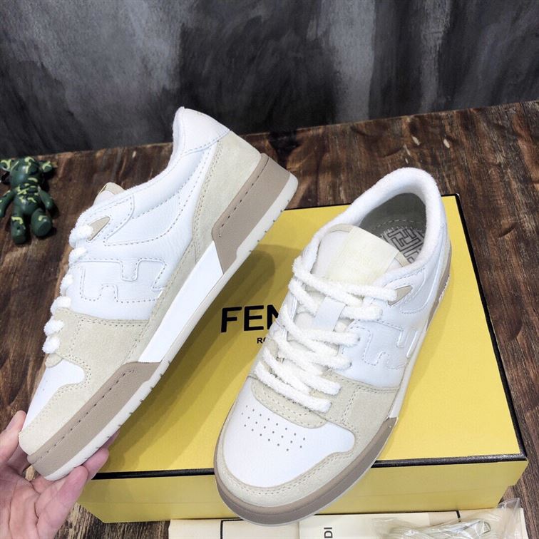 FENDI MATCH LOW-TOP SNEAKERS IN WHITE SUEDE – FDS004