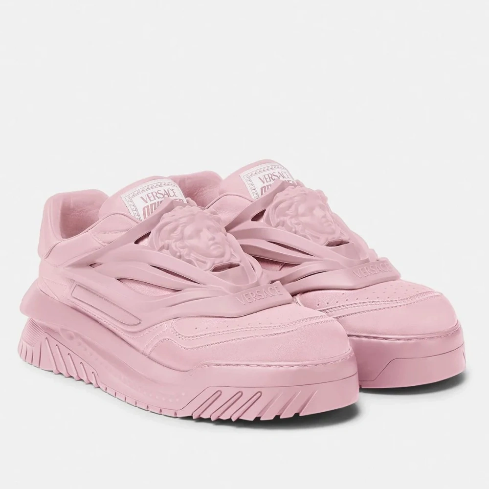 VERSACE WOMEN’S ODISSEA SNEAKERS IN PINK LEATHER – VSS018