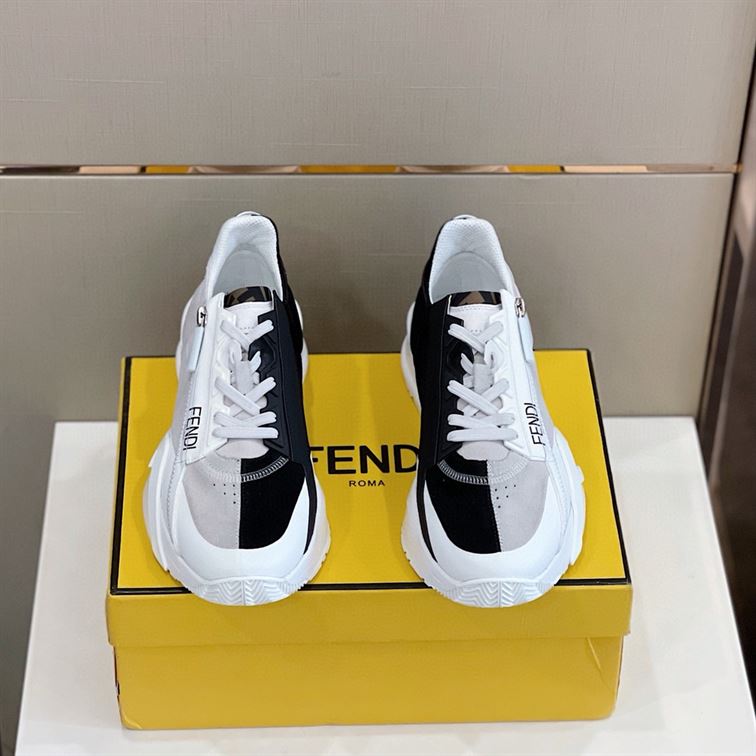 FENDI FLOW BICOLOR SUEDE LOW-TOP SNEAKERS – FDS006