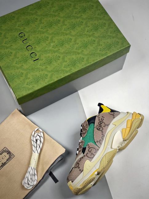 GUCCI X BALENCIAGA THE HACKER PROJECT TRIPLE S BEIGE GREEN YELLOW – GCC074