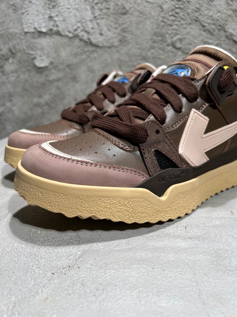 OFF-WHITE SPONGE MID-TOP SNEAKERS BROWN BEIGE – OFW041
