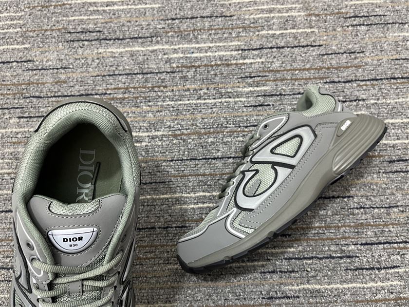 DIOR B30 SNEAKER OLIVE MESH AND TECHNICAL FABRIC – DO109