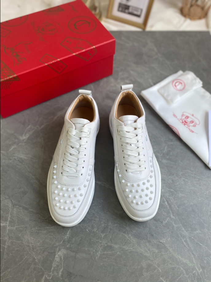 Christian Louboutin Happyrui Spikes White Sneaker – CLS038