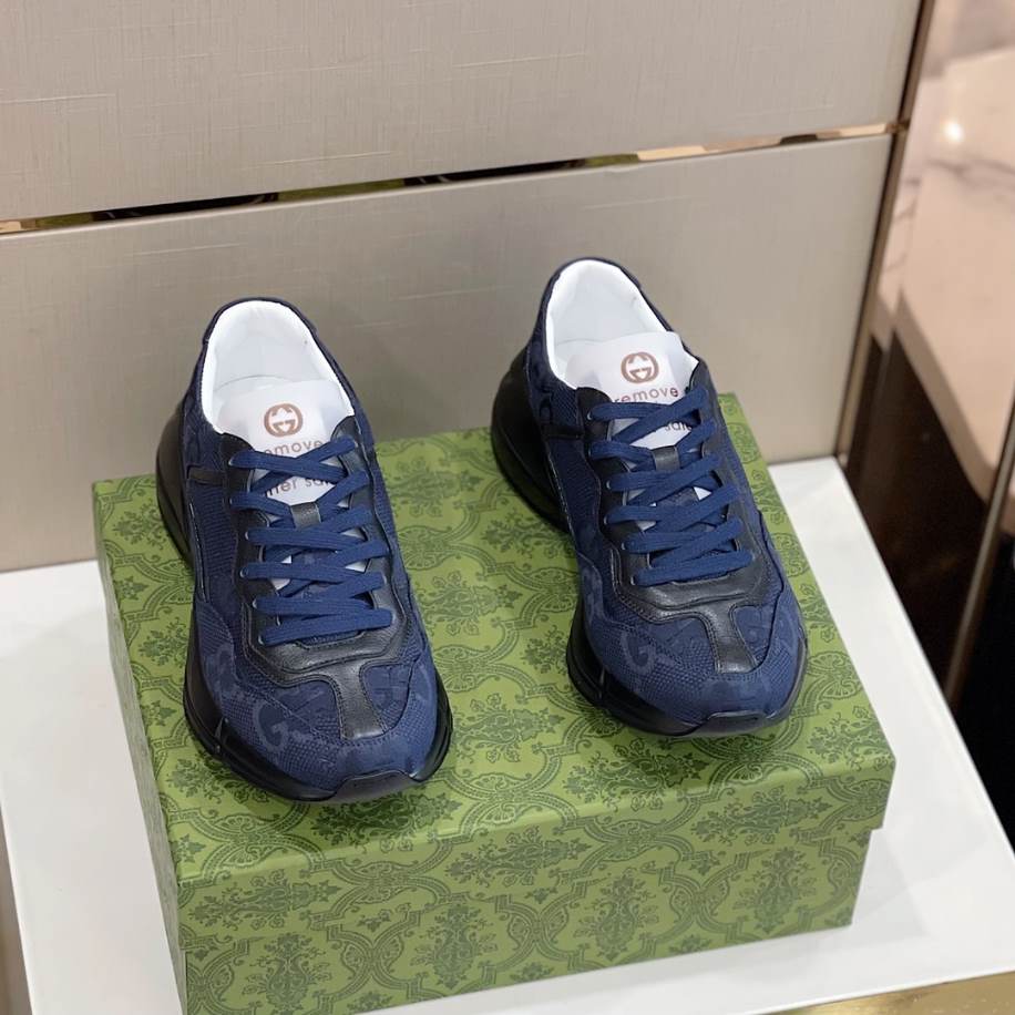 Gucci Rhyton Blue Canvas Sneakers – GCC212