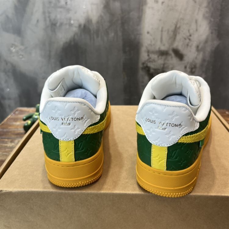 LOUIS VUITTON X NIKE AIR FORCE 1 LOW-TOP SNEAKERS IN YELLOW AND GREEN – LVS119