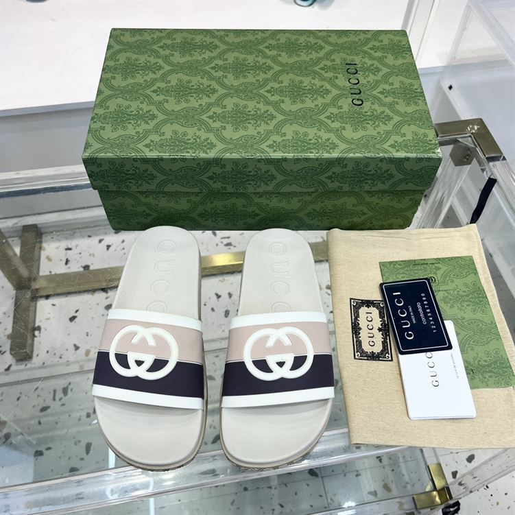 GUCCI SLIDE INTERLOCKING G LEATHER BLACK FOR MEN – GSL007