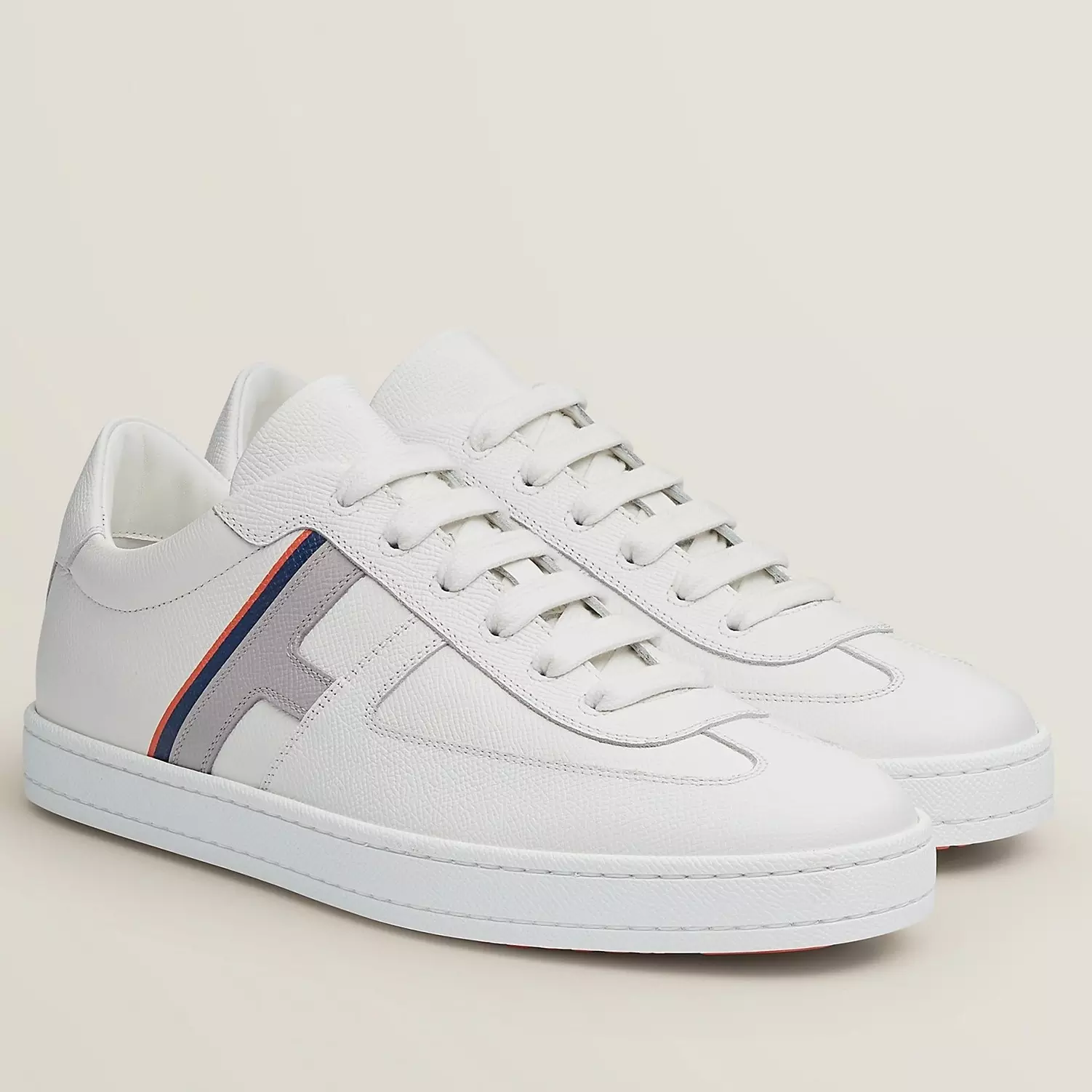 Hermes Boomerang Sneakers In Multicolore White Leather – HM032