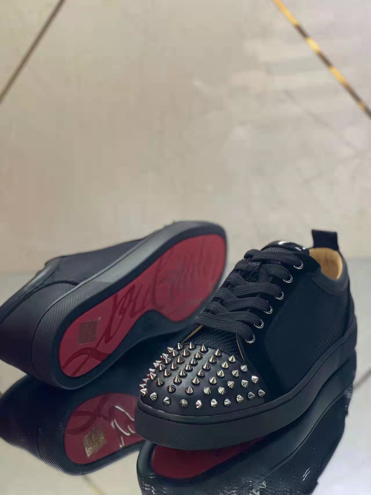 Christian Louboutin Louis Junior Spikes Orlato Flat “Black”