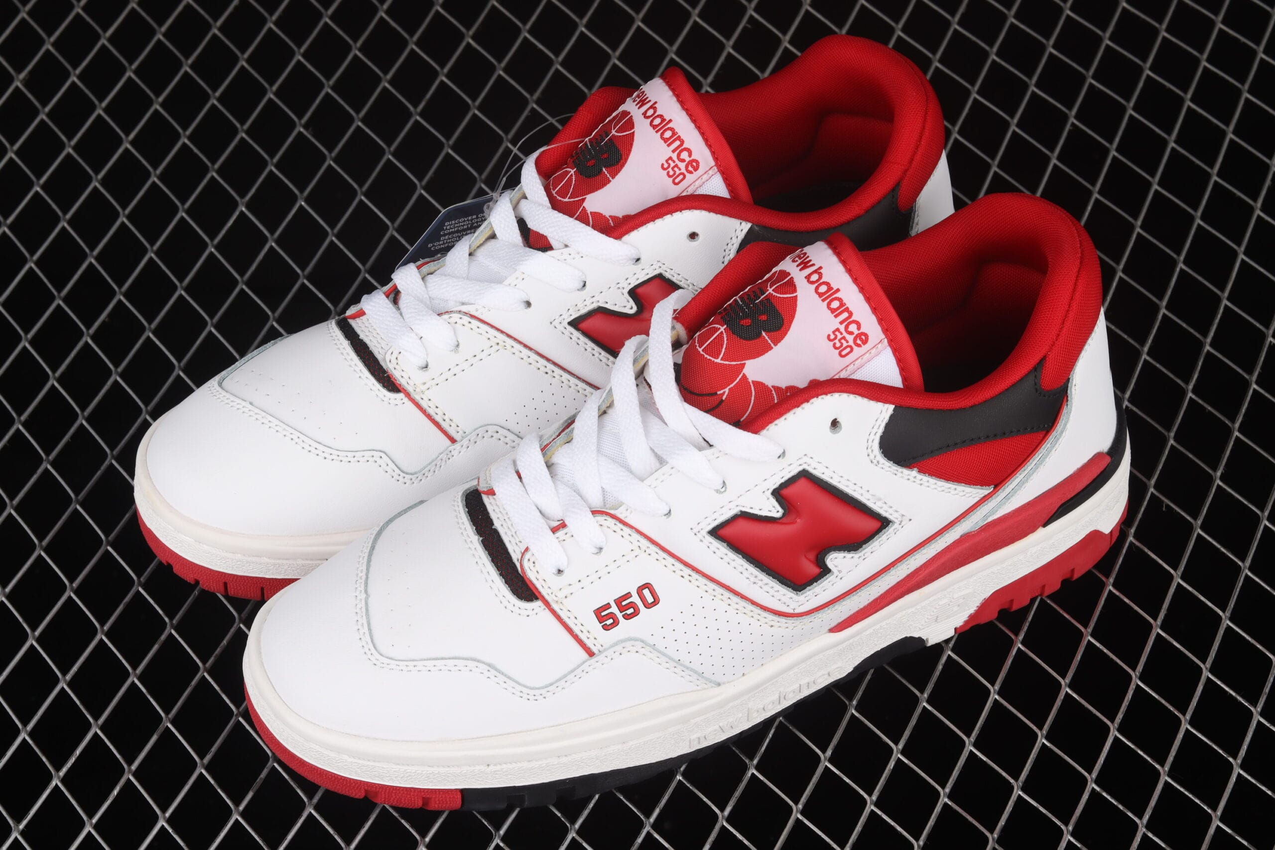 New Balance 550, White Red