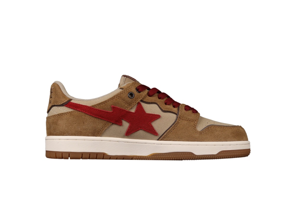 A Bathing Ape Bape Sk8 STA Low Light Brown Red