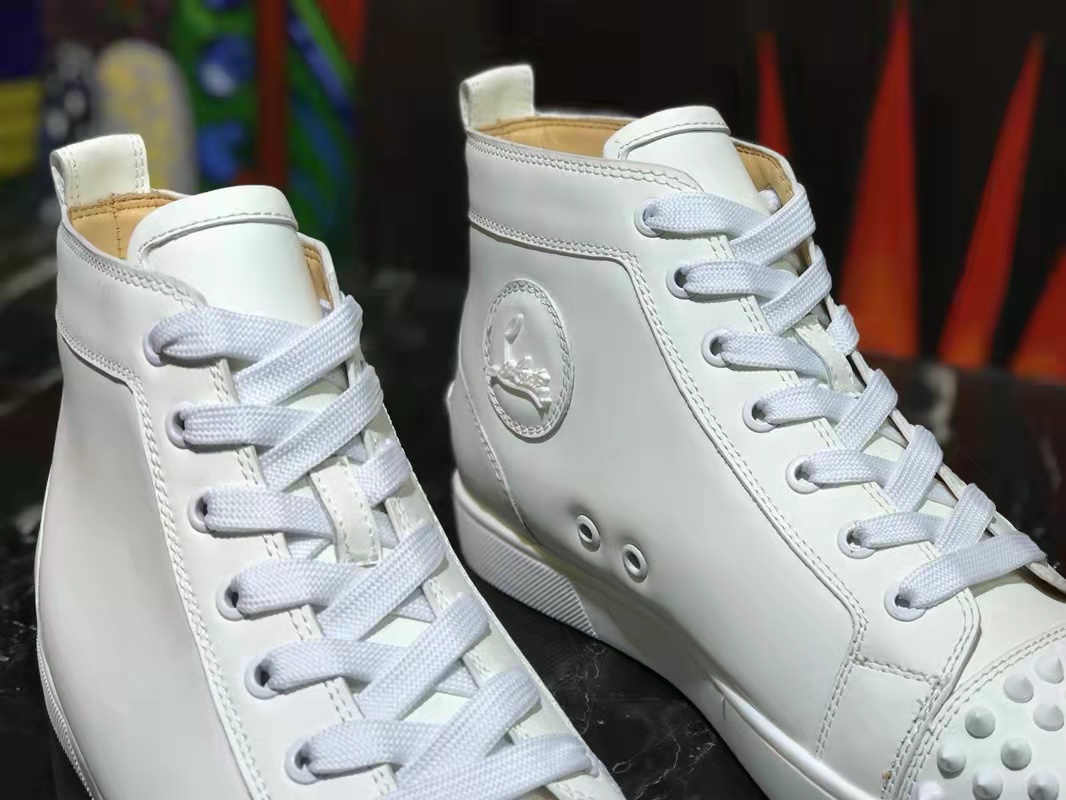 Christian Louboutin Lou Spikes Sneakers Calf leather White