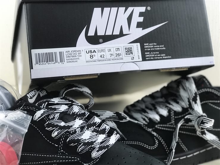 Jordan 1 Retro Low Travis Scott Black Phantom Extended Size 14