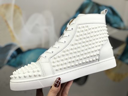 Christian Louboutin Louis Spikes Sneakers Calf leather and spikes White
