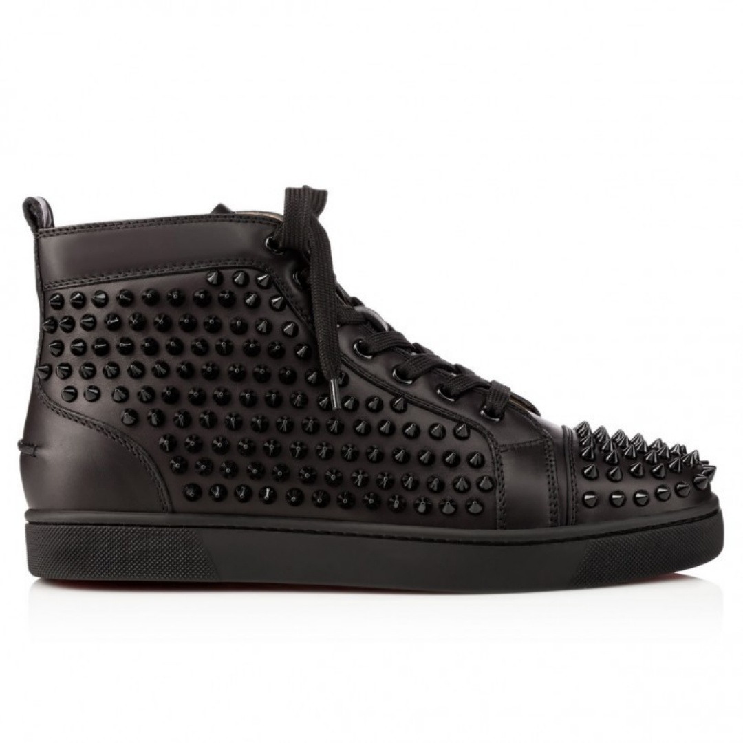 Christian Louboutin Louis Spikes Sneakers Calf leather and spikes Black