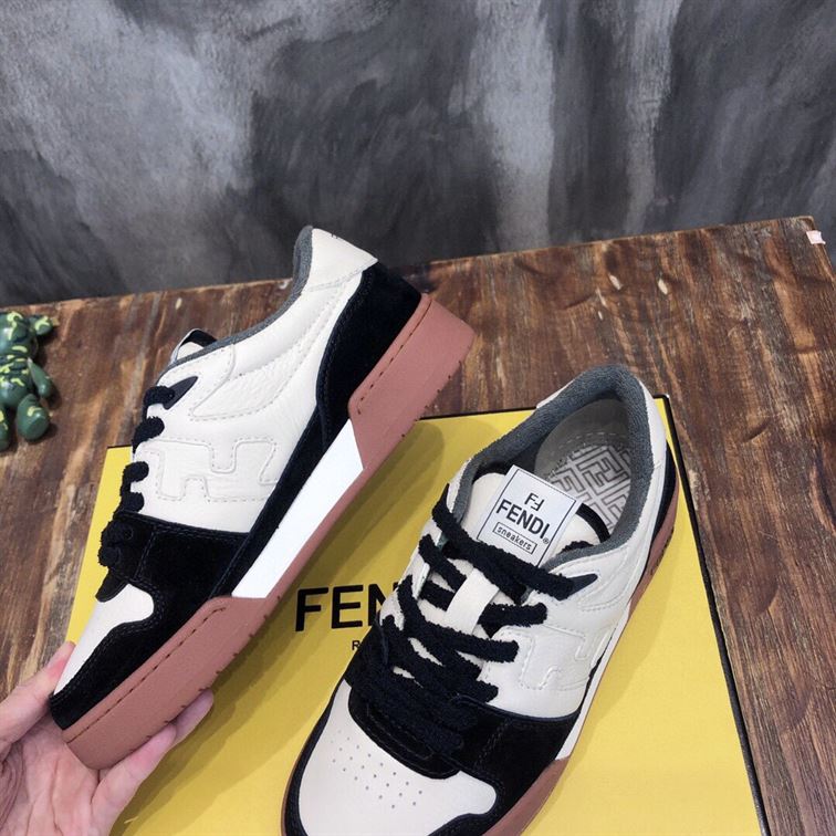 FENDI MATCH LOW-TOP SNEAKERS IN BLACK SUEDE – FDS005