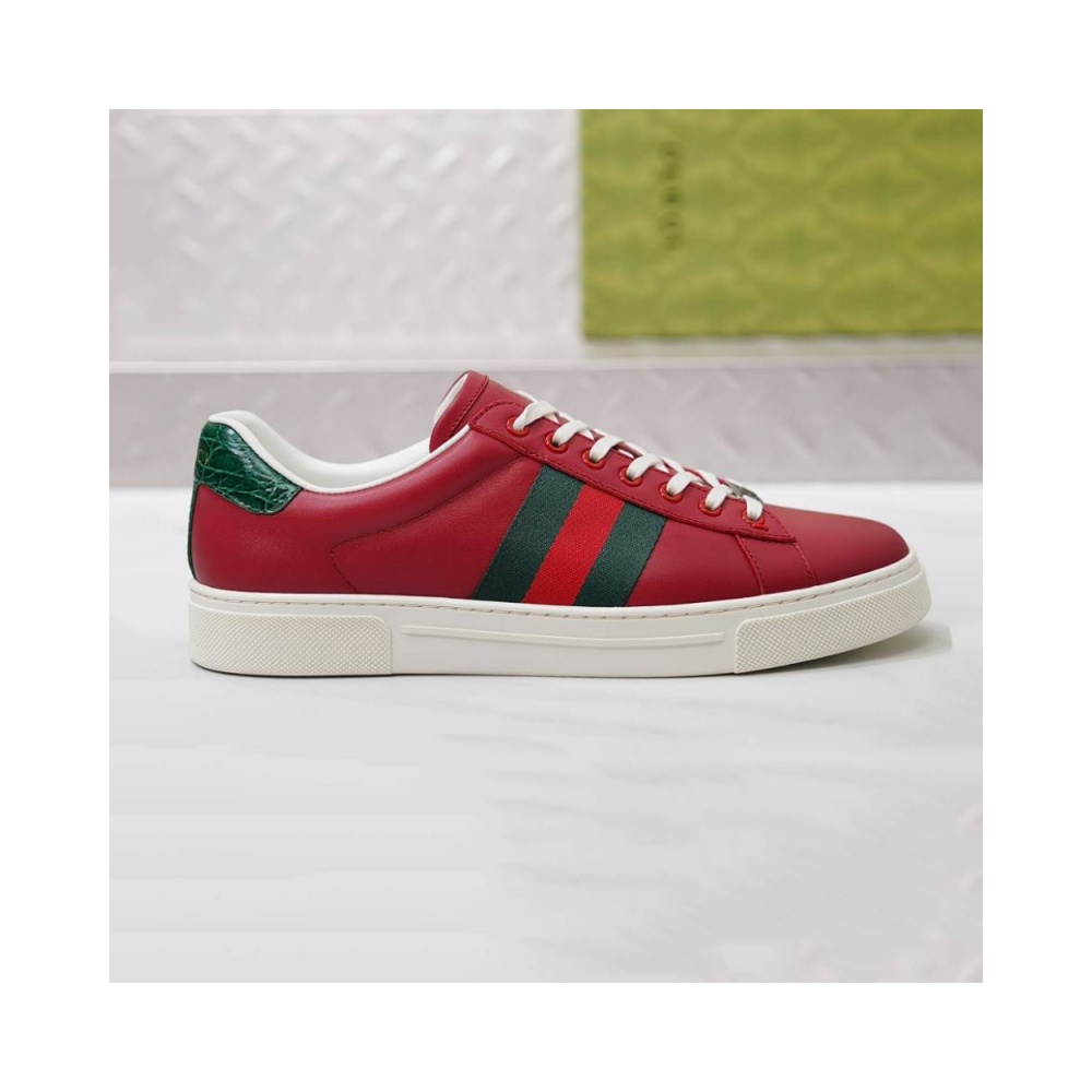 Gucci Ace Rosso Ancora Red Nylon Sneakers – GCC215
