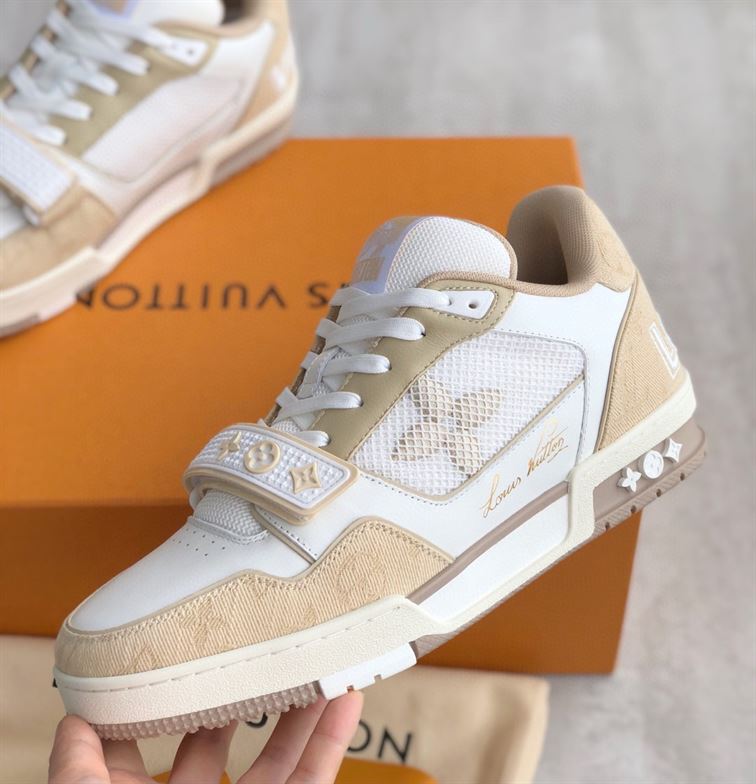 LOUIS VUITTON TRAINER BEIGE WHITE – LVS014
