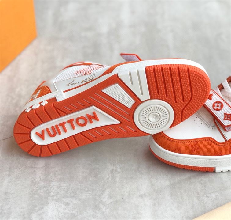 LOUIS VUITTON TRAINER MONOGRAM DENIM ORANGE – LVS012