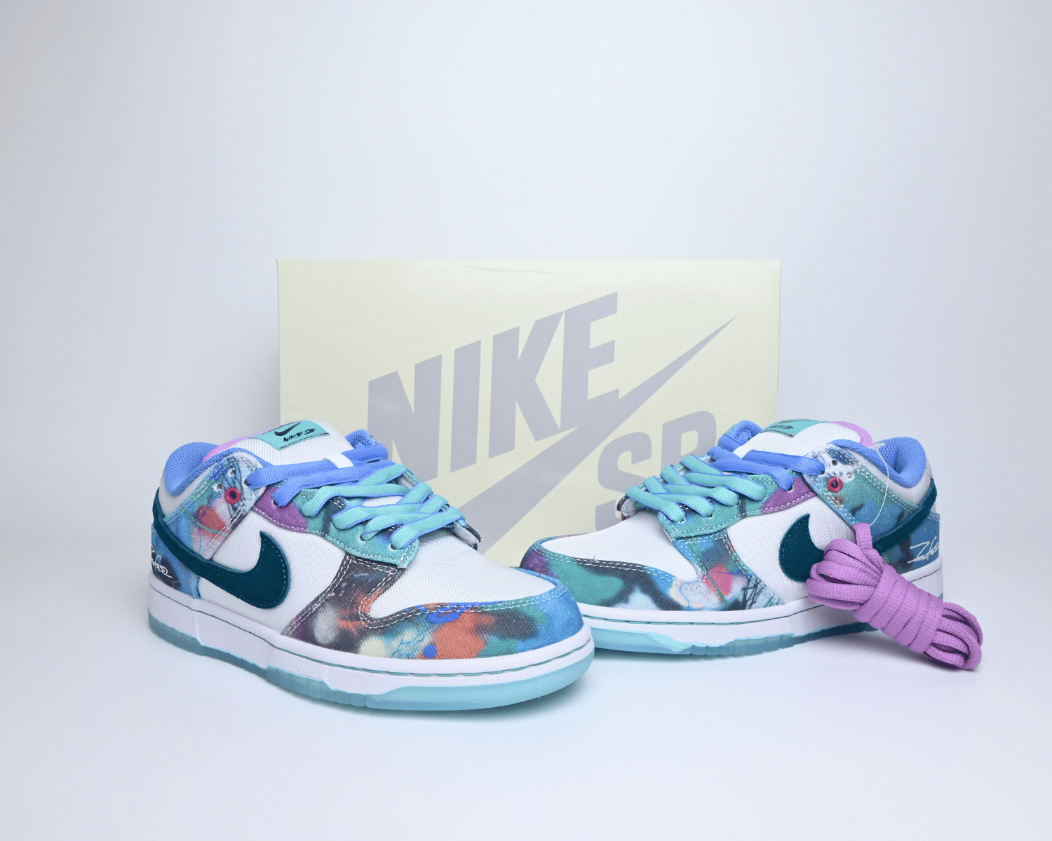 Futura Laboratories x Nike SB Dunk Low Bleached Aqua