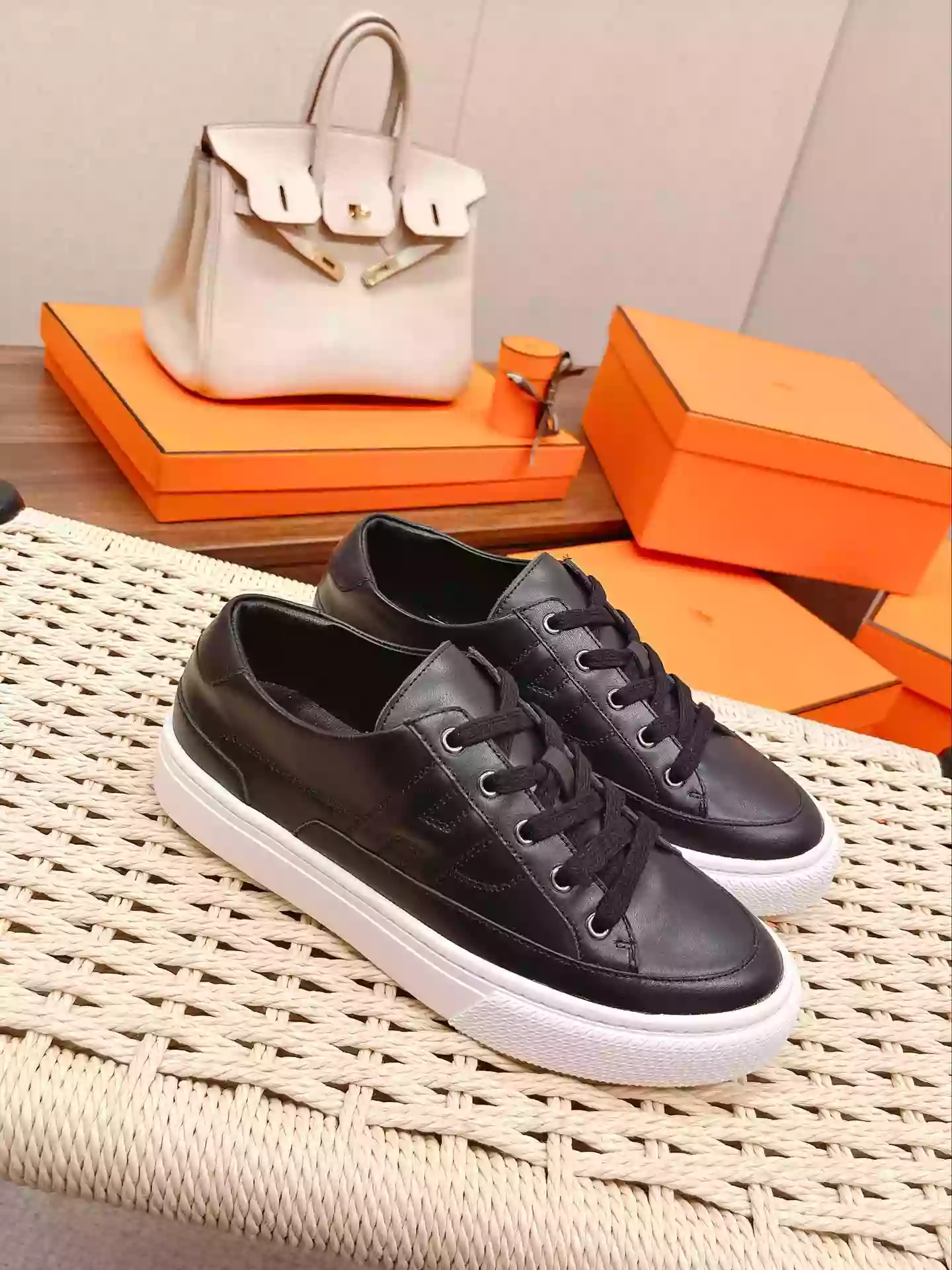 Hermes Women’s Deep Sneakers in Black Leather – HM063