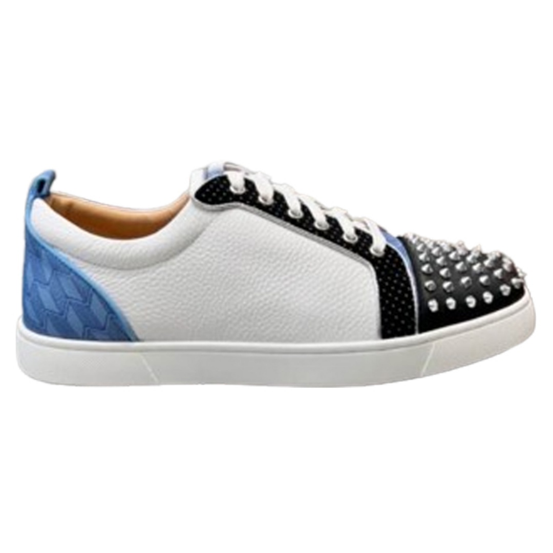 Christian Louboutin Louis Junior Spikes White Blue Sneaker – CLS042