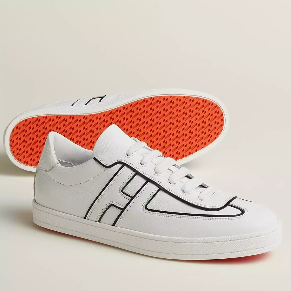 Hermes Boomerang Sneakers In White Epsom Calfskin – HM021