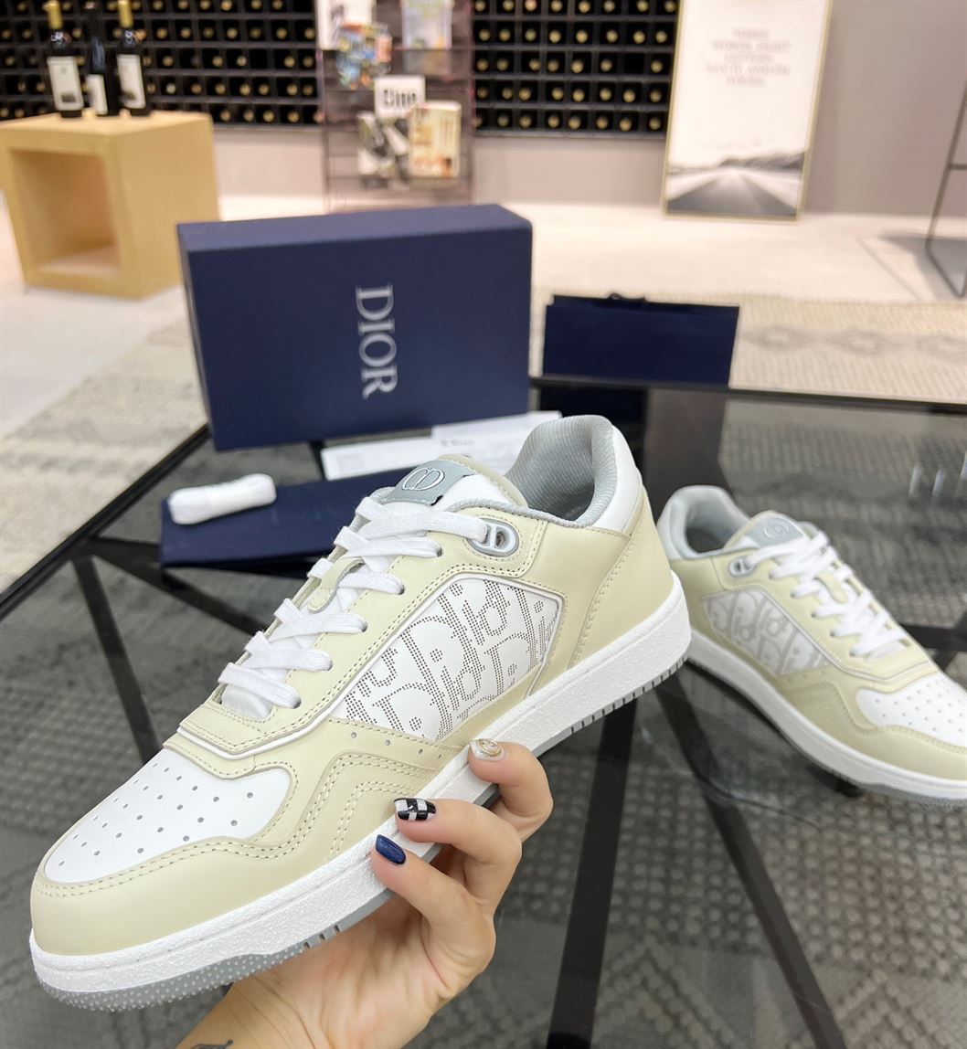 DIOR B27 LOW-TOP CREAM WHITE OBLIQUE – DO011