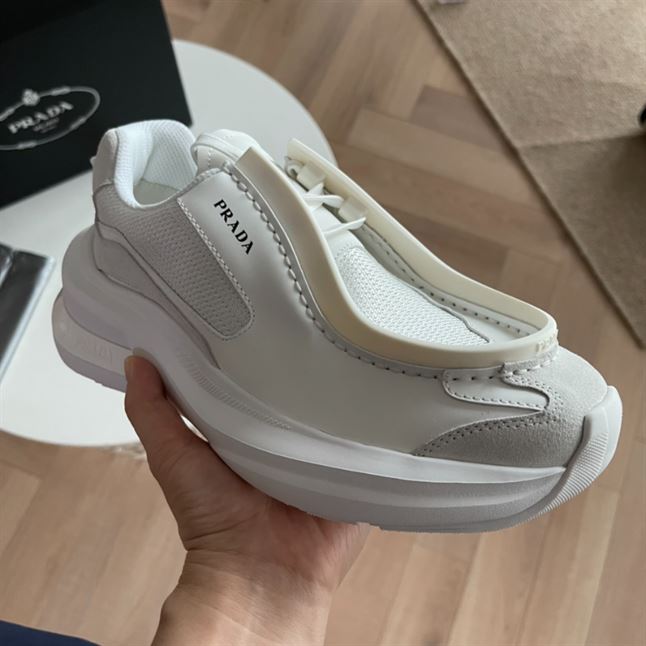 PRADA SYSTEME BRUSHED LEATHER SNEAKERS – PRS048