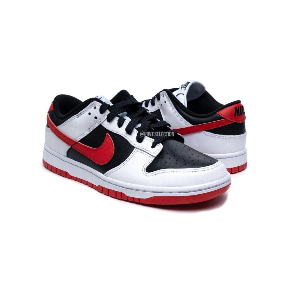 Nike Dunk Low Reverse Panda Red Swoosh