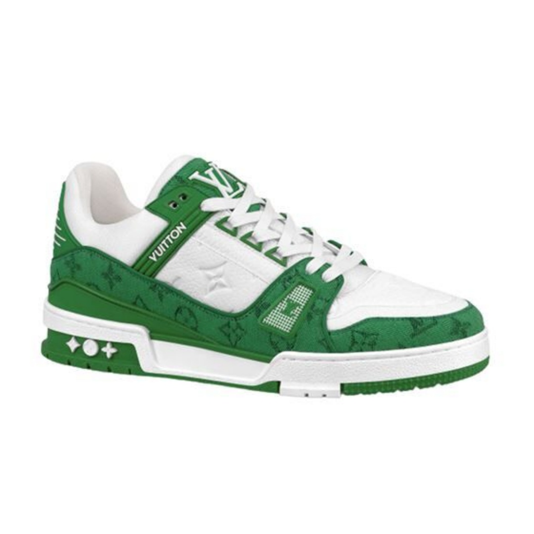 LOUIS VUITTON TRAINER MONOGRAM DENIM WHITE GREEN – LVS001