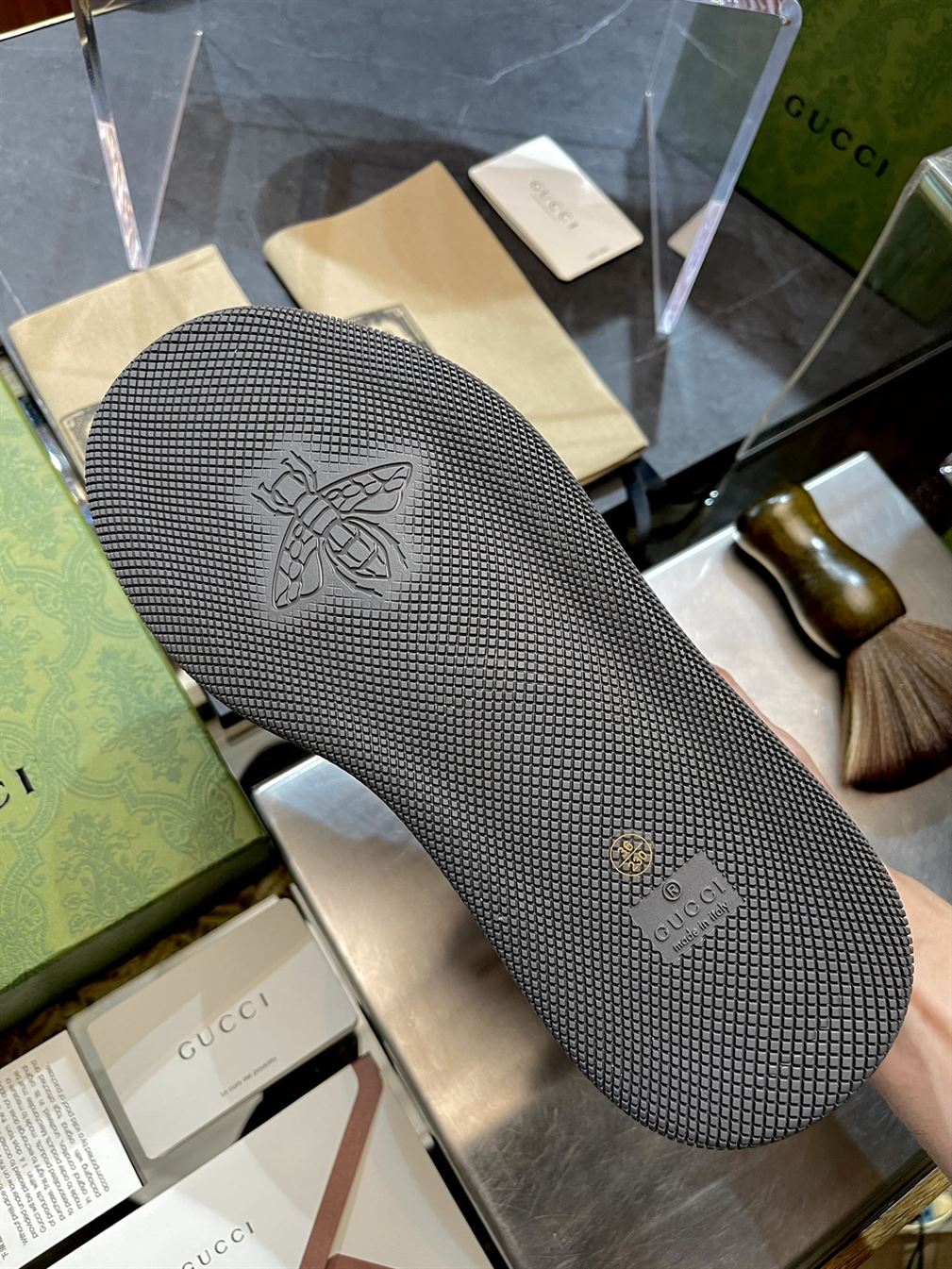 GUCCI SCREENER GG TRAINERS GREEN MONOGRAM – GCC143