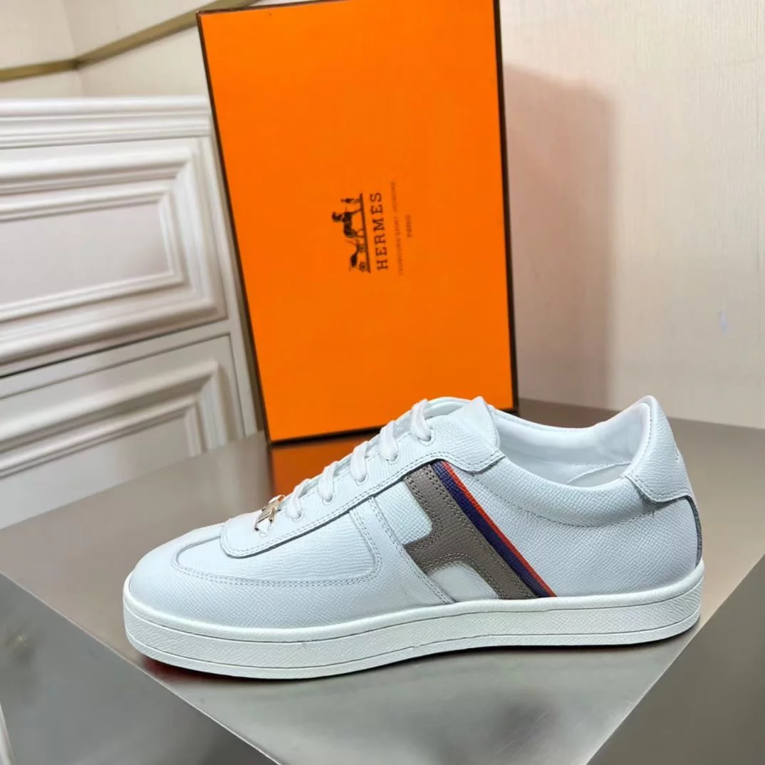 Hermes Boomerang Sneakers In Multicolore White Leather – HM032