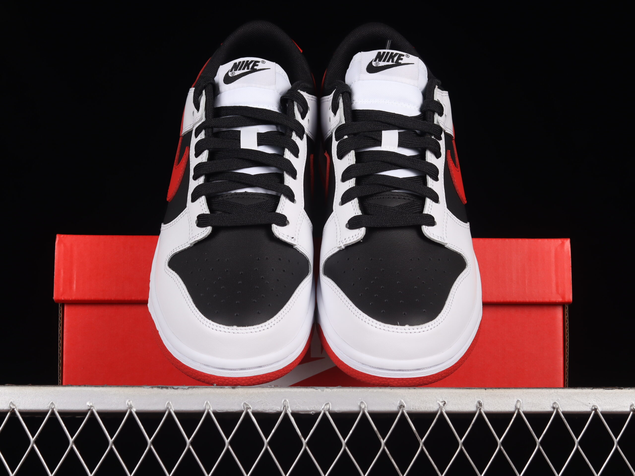 Nike Dunk Low Reverse Panda Red Swoosh